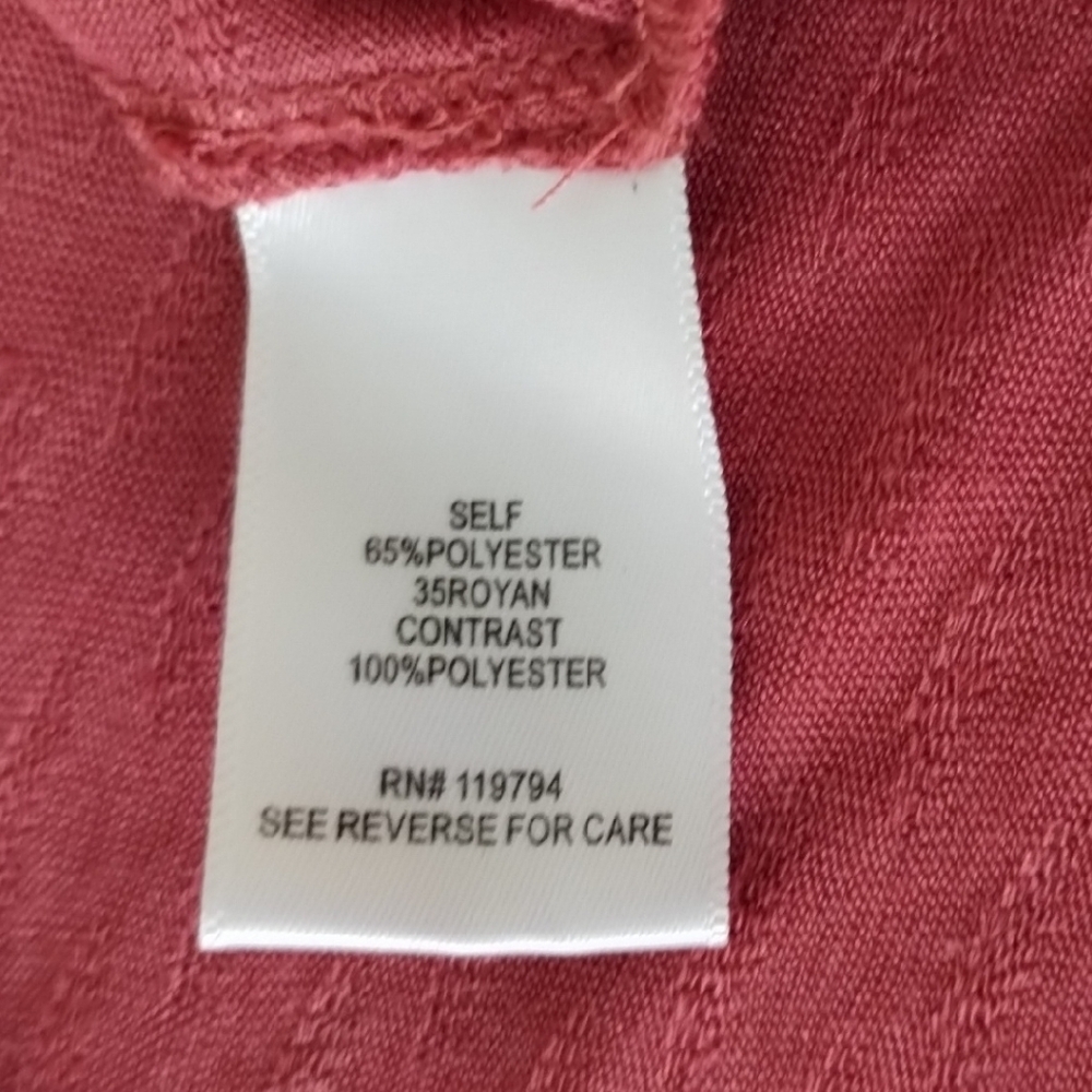 ONE WORLD Pink Flutter Sleeve Blouse with Ruffled Details - Picture 7 of 7